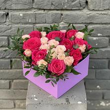 Цветочная композиция из Розы в коробке в Глаголево