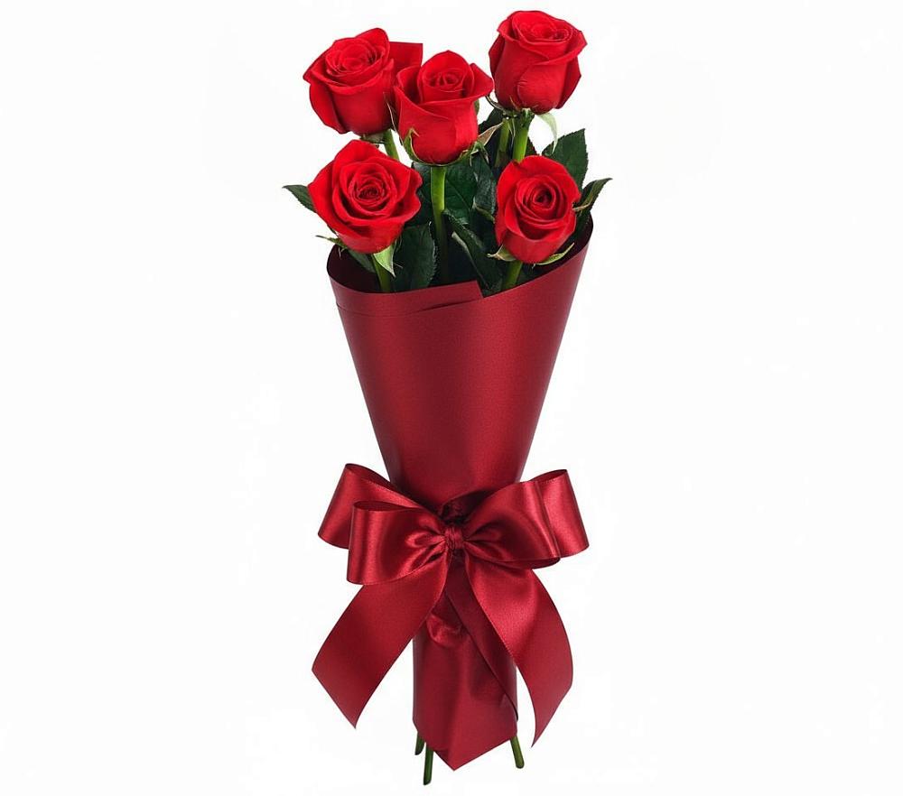 Букет 5 Красных роз Эдлесс Лав в Глаголево