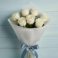 Букет 7 Белых роз Эдлесс Лав в Глаголево