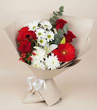 Букет цветов из:  Розы, Хризантемы, Герберы и Лилии в Глаголево