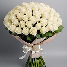 Букет 101 беля роза Белоснежка в Глаголево