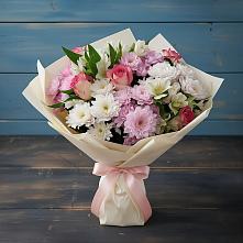 Букет цветов из:  Хризантемы, Альстромерии и Розы в Глаголево