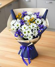 Букет цветов из:  Розы, Ирисы и Хризантемы #REPLACE_PRED# Глаголево