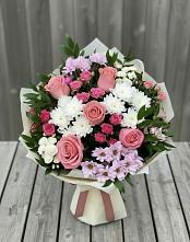 Букет цветов из:  Альстромерии, Гвоздики, Розы и Хризантемы в Глаголево