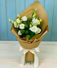 Букет цветов из:  Хризантемы и Лизиантусы в Глаголево