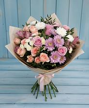 Букет цветов из:  Хризантемы, Розы и Альстромерии #REPLACE_PRED# Глаголево