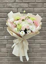 Букет цветов из:  Гвоздики, Розы, Лизиантусы и Хризантемы в Глаголево