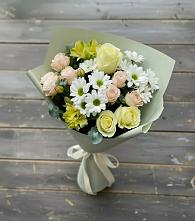 Букет цветов из:  Альстромерии, Розы и Хризантемы в Глаголево