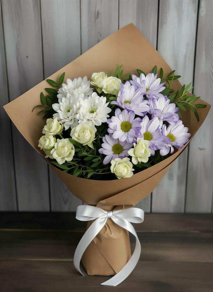 Букет цветов из: Хризантемы и Розы в Глаголево